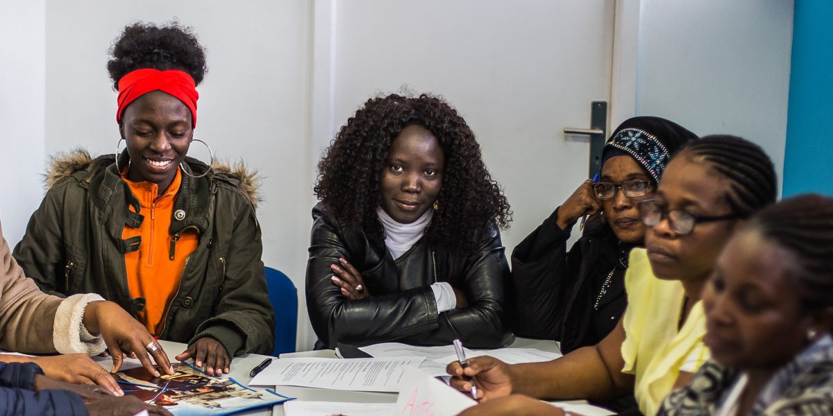 A group of migrant women attend a class to foster empowerment at a JRS Portugal centre in Lisbon.